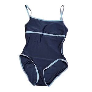 TYR Sport Swimsuit Womens 12 Black Gray One Piece Bathing Suit Iridescent